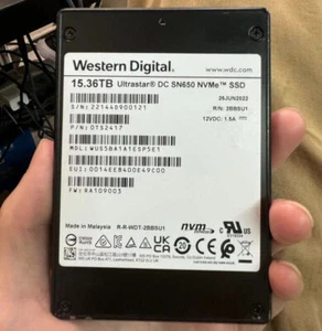 32PCS 15.36TB SSD WD U2 Ultrastar DC SN650 NVMe WUS5BA1A1ESP5E1 R/N:2BBSU1 - Picture 1 of 1