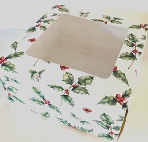 5er Pack WEIHNACHTSTUCHENBOXEN 10' x 10'' x 5'' FESTLICHES QUADRATISCH klar / Fenster - Bild 1 von 10