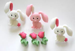 Bunny Love / Dress It Up Buttons Jesse James / Rabbit & Tulips Embellishments - Picture 1 of 2