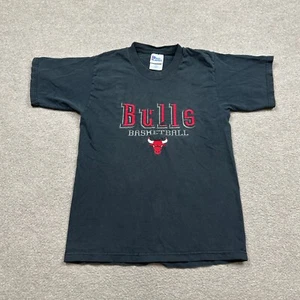 Vintage Chicago Bulls Shirt YOUTH Size M Black Pro Player NBA Basketball BOYS - Picture 1 of 8