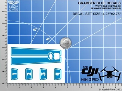DJI Mini 3 Pro Racing Stripes With Battery Decals Number #1-4 Sticker Skin - Image 1 of 4