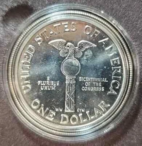 1989-S Congressional Proof Silver Dollar Half 2 Coins US Mint Commemorative OGP - Picture 1 of 3