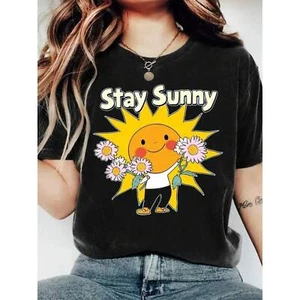 Women's' Keep Sunshine 'Pattern T-shirt | Casual Round Neck Short Sleeve - Picture 1 of 12