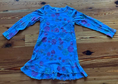 Vestido Fresh Produce púrpura con volantes flor manga larga hasta la rodilla niñas mediano Foto 1 de 4