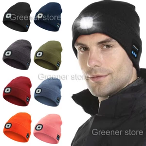 Wireless Bluetooth Hat with Music Speakers LED Light Beanie Warm Cap Headphones - Picture 1 of 25