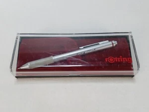 Rotring Trio Pen Silver Barrel. Blue, Red and .5 Mechanical Pencil. Knurled Grip - Picture 1 of 5