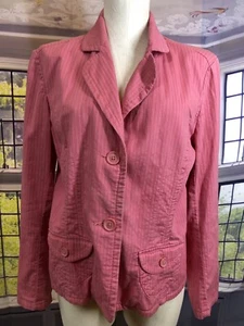 Bass L Jacket Blazer Casual Styling Coral Pink Pockets G.H. Bass - Picture 1 of 10