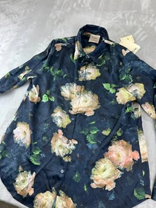 Elie Tahari Floral Shirt Work Top Button Down Size Medium Multicolor NEW Office - Picture 1 of 12