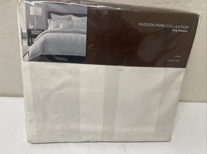 Hudson Park Collection Nouveau Cal King Bedskirt White Cotton - Picture 1 of 4
