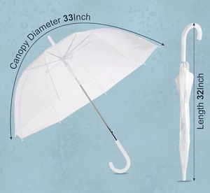 Clear Bubble Umbrella Wind Resistant, Durable Wedding Umbrella Sturdy Design - Picture 1 of 2