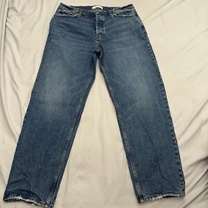 Abercrombie & Fitch The Dad Jeans Womens Size 32 14R Blue High Rise Straight Leg