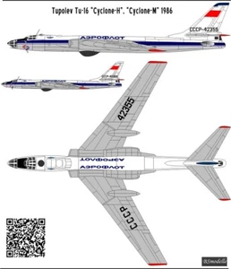BSmodell 720517 - 1/72 Tupolew Tu-16 Cyclone Aufkleber Waage für Flugzeug Modellbausatz - Bild 1 von 12
