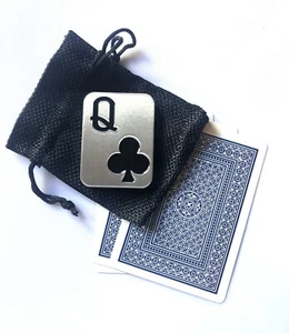 Queen Of Clubs Poker Card Guard Protector, With Storage Bag - Picture 1 of 2