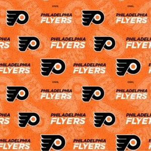 Philadelphia Flyers Cotton Fabric Tone on Tone-NHL Cotton Fabric By The Yard - Picture 1 of 1