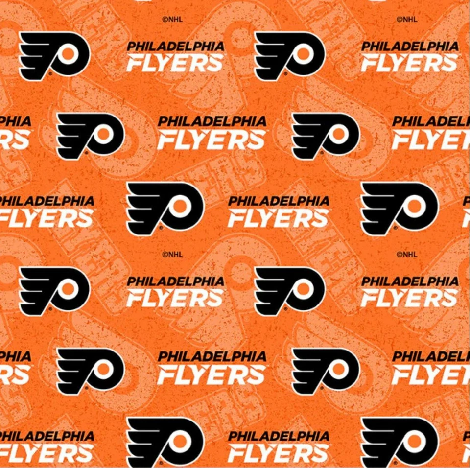 Philadelphia Flyers Cotton Fabric Tone on Tone-NHL Cotton Fabric By The Yard - Image 1 of 1