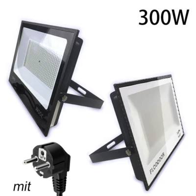 LED Fluter 300W Strahler Hof Landschaft Wasserdicht mit Stecker 230V 2835SMD - Bild 1 von 4
