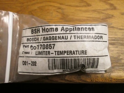 00170857 Bosch Secadora Limitadora Térmica NUEVA OEM Foto 1 de 4