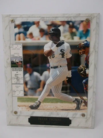 FRANK THOMAS The Big Hurt Photo Plaque with White Sox Ticket Stub May 17 1991 Cover