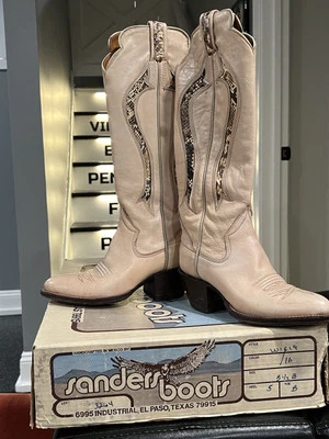 Botas vaqueras de cuero vintage The Sanders 3264 WIC19 para mujer 5,5 B con caja Foto 1 de 4