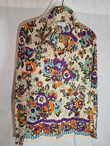 Top trippy donna Sears anni 70 floreale psichedelico taglia media - Foto 1 di 6