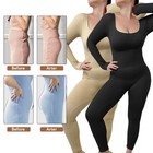 Damen-Wärmewäsche Skiunterwäsche Bauch-weg und Hüftformender Einteiler Shapewear