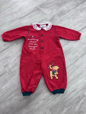 Romper vintage anos 90 Winnie The Pooh roupa de Natal “AnythingSweetWillDo” 24 meses - Imagem 1 de 4