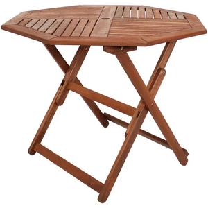 35.5 in Meranti Wood Folding Octagon Patio Dining Table by Sunnydaze - Picture 1 of 7