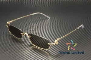 GUCCI GG1278S 001 Rectangular Squared Metal Gold Brown 55 mm Unisex Sunglasses - Picture 1 of 5