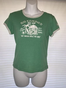 Camiseta Tilt Pacsun "Big Kahuna's" Y2K 2002 Timbre Verde Talla Pequeña De Colección - Imagen 1 de 8