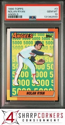 1990 Topps #3 Nolan Ryan Angels Hof PSA 10 Foto 1 de 3