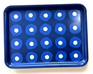Neu Ikea PILLERSTARR Tablett 15x11" blau/weiß gepunktetes Punktmuster - Bild 1 von 6