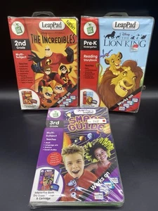 Leap Frog Leap Pad Books Cartridges New Lion King, The Incredibles, And Smart - Picture 1 of 11