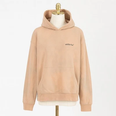 White Fox Oversized Hoodie Womens S/M Beige Gray Pullover Streetwear Y2K Casual - Image 1 of 4