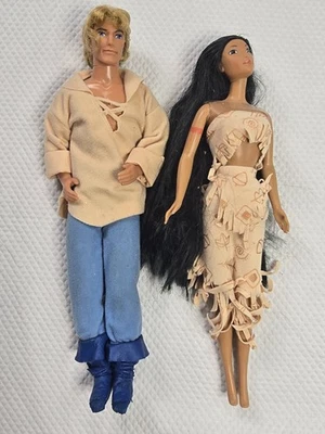 Lote de bonecas Barbie rara vintage Disney Pocahontas John Smith LEIA MOFO  - Imagem 1 de 4