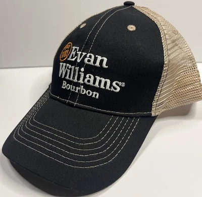 Evan Williams 波旁网眼后平沿帽黑色棕褐色可调节标志 — 第 1/4 张图片