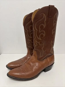 Vintage Nocona Leather Western Boots Pull On Mens Sz 10.5 C 6525-30-403 - Read - Picture 1 of 20
