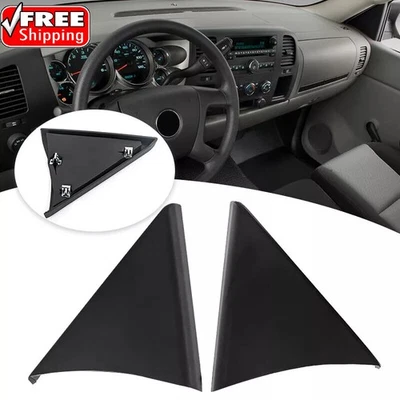 Left Right Side Inside Mirror Trim Triangle Cover For Chevy Silverado GMC 07-14 - Imagem 1 de 4