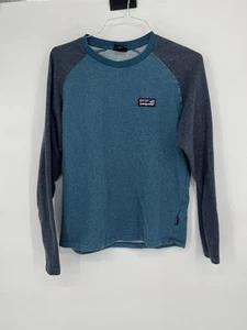 Patagonia Men T Organic Cotton Long Sleeve Size Medium Blue - Picture 1 of 6