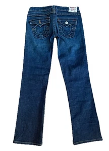True Religion Billy Damen Jeans Bootcut Lowrise dicke Nähte 29/30 USA dunkel - Bild 1 von 7