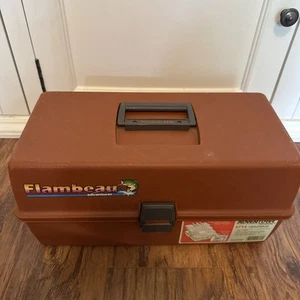 Vintage Flambeau Adventurer 2713 Tackle Box 3-TRAYS 1983 Made In USA Brown - Picture 1 of 7