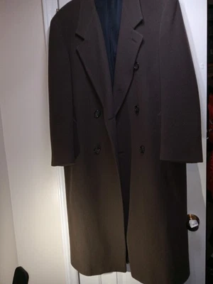 RALPH LAUREN  Men's Italian Cashmere Woven OLIVE GREEN Overcoat Coat 46 Long - Image 1 of 4