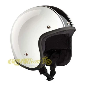 Helmet Jet Bandit Classic White Approved Ece Fiber Glass Beads - Picture 1 of 1