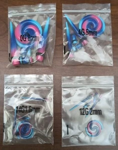 Lot Of  Gauges Plugs Ear Piercing Spiral Tappers Acrilyc - Bild 1 von 2