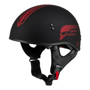 Gmax HH-65 Retribution Matte Black/Red Half Helmet Adult Sizes XS - 2XL - Bild 1 von 3