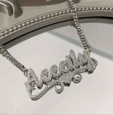 Collar con nombre de acero inoxidable 201 201 personalizado cadena Ash NK de 1 pieza Foto 1 de 4