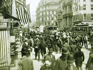 LOWER BROADWAY Fulton Knox St. Paul Gebäude 1899 Kunstdruck mattiert - Bild 1 von 5