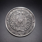 Vintage Mexico Sterling Silver Mayan Aztec Calendar Combo Pendant Brooch Pin