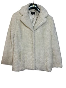 Per Una Speziale M&S Cream Textured Faux Fur Jacket Size 18 - Picture 1 of 6