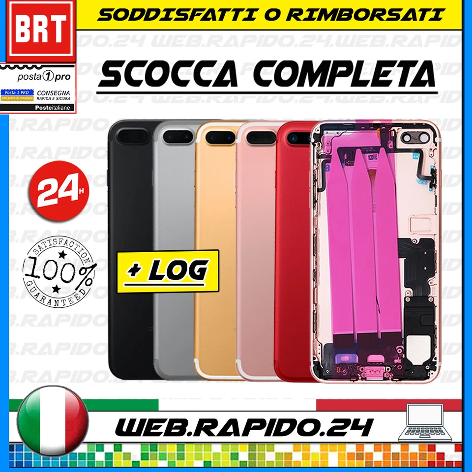 SCOCCA POSTERIORE+FLEX+FRAME COMPLETA PER APPLE IPHONE 7 PLUS TELAIO BACK COVER - Immagine 1 di 1