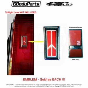86-88 Cutlass CORRECT Color Metal Base Tail lights Tail Lens ROCKET EMBLEM each - Picture 1 of 2